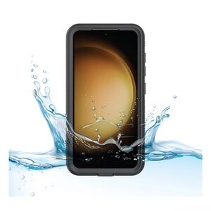 Waterproof case +built-in screen protector Samsung Galaxy S23, NIB, Black/Clear